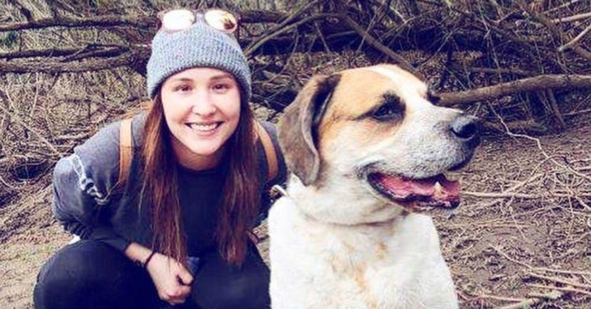 Caitlin Romenesko, a medical aesthetician with BayCare Clinic, poses with her dog.