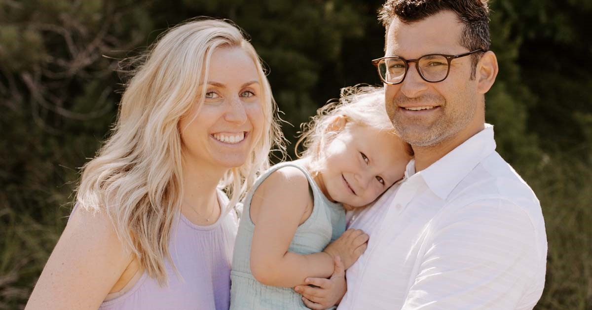 Dr. Natalie Luehmann, with husband and daughter