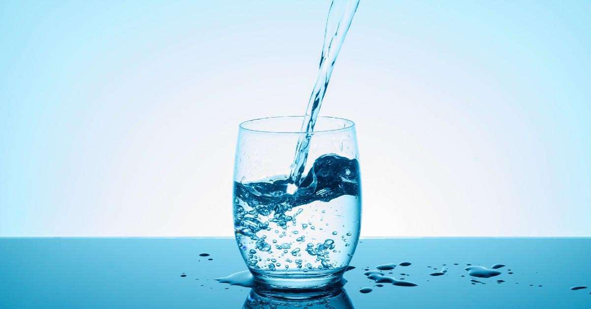 water being poured into a glass