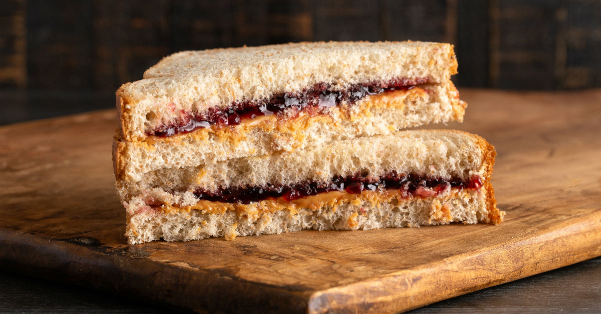 Peanut butter and jelly sandwich