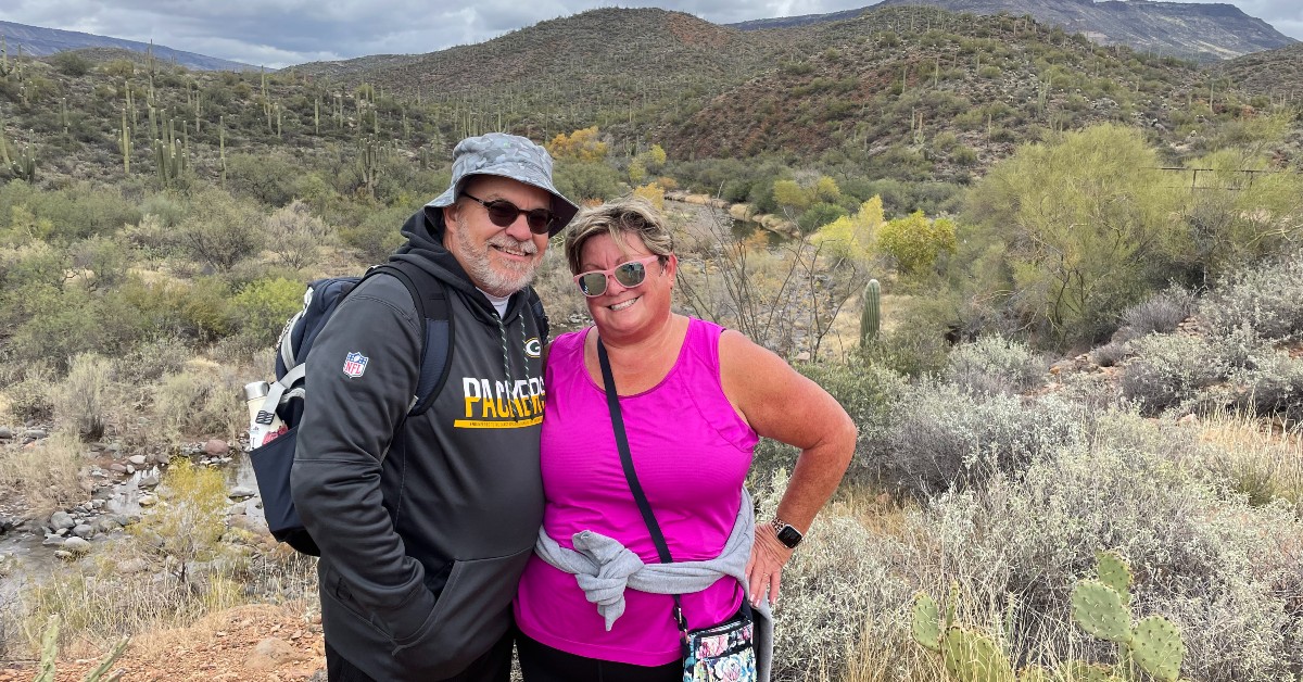 Kristin Reimer hiking in the desert